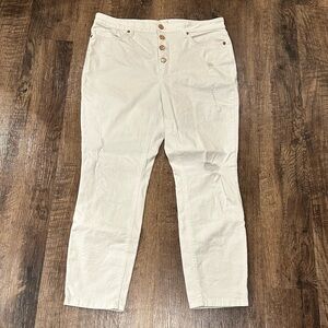 LC Lauren Conrad High Rise Skinny Ankle White Jeans
